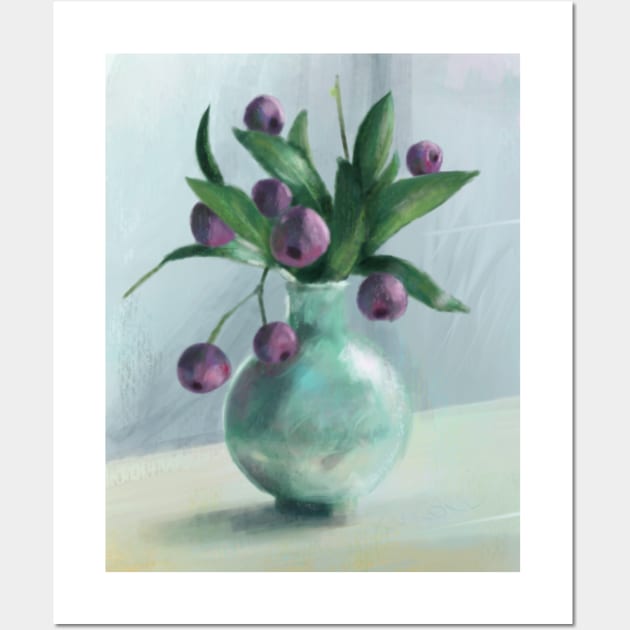 Bilberry vase painting Wall Art by Oranges